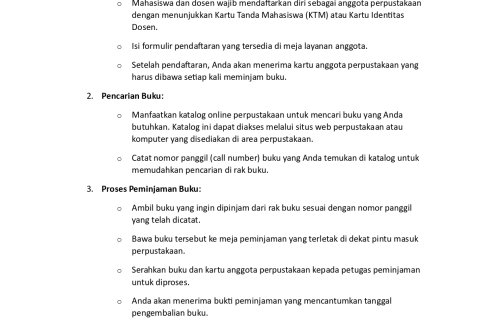 Pengumuman Tata Cara Peminjaman Buku